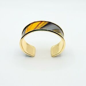 Elegant Gold and Black Women's Cuff Bracelet